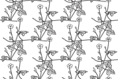 Line art botanical meadow floral seamless pattern vector Product Image 1
