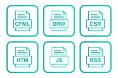 Set Of File Formats Icons Product Image 1