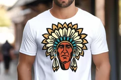 Native American Chief Clipart SVG Tribal Indian Headdress Product Image 2