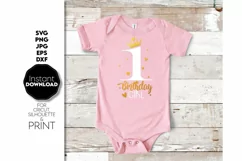 1st Birthday SVG, Baby Shirt SVG, Cute Gift SVG, Birthday Product Image 3