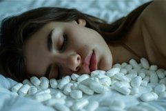 Debilitating Addiction to sleeping pills. Generate ai Product Image 1