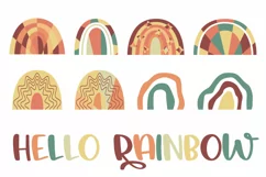 Abstract geometric rainbow png, aztec style jpg for nursery Product Image 1