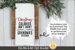 Christmas Tea Towel SVG | Christmas Calories Don't Count Product Image 1