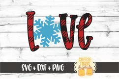 Love - Buffalo Plaid Snowflake - Christmas SVG PNG DXF Files Product Image 2