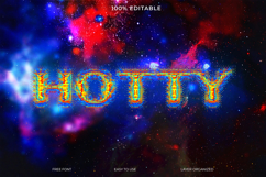 Colorful HOTTY Text on a Cosmic Background, Perfect for De Product Image 1