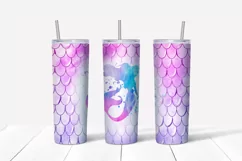 Mermaid tumbler design,20 oz skinny tumbler sublimation Product Image 2