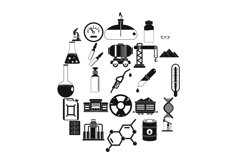 Processing factory icons set, simple style Product Image 1