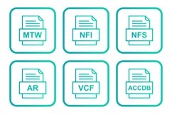 Set Of File Formats Icons Product Image 1