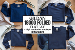 Gildan 18000 Sand Folded Flat Lay Mockups Product Image 1