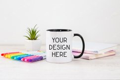 Mug Mockup 11 Oz Blank White Coffee Cup Black Handle Product Image 1