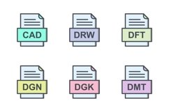 Set Of File Formats Icons Product Image 1