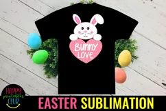 Bunny Love Easter Sublimation I Bunny Sublimation Design Product Image 2