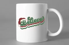 Believe Retro Christmas SVG - PNG, DXF, SVG, EPS, Cut File Product Image 3