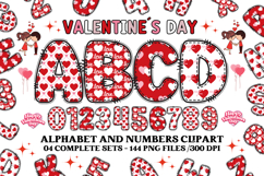 Valentine Alphabet Clip Art, valentines day letters doodle Product Image 1