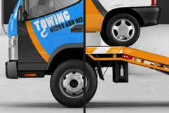 Car On A Tow Truck Near The Car Service Ad Billboards Mockup Product Image 5
