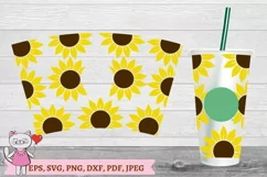 Sunflower SVG for tumbler Full Wrap Venti Cold Cup 24 oz Product Image 2
