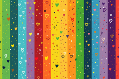 Colorful Lines with Hearts Background Wallpaper Product Image 1