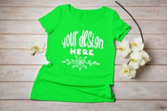 Womens T-shirt mockup with yellow orchid. Product Image 12