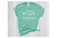 Bella Canvas 3001 Tshirt Mock-up MINT HEATHER Product Image 1