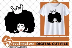Black Queen svg, Natural Hair svg, Melanin svg, Princess svg Product Image 2