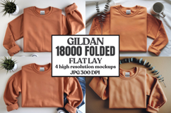 Gildan 18000 Sand Folded Flat Lay Mockups Product Image 1