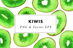 Kiwi Illustrations | Watercolor Clip Art in PNG & Vector Product Image 3