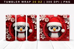 Christmas Penquin Sublimation Tumbler wrap Product Image 1
