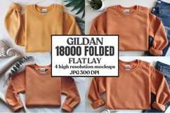 Gildan 18000 Sand Folded Flat Lay Mockups Product Image 1