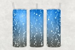 Blue Grey Glowing Glitter Tumbler Sublimation Product Image 1
