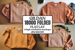 Gildan 18000 Sand Folded Flat Lay Mockups Product Image 1