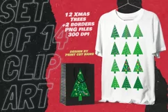 Striped Christmas Trees Clipart Set of 12 PNG files Product Image 7