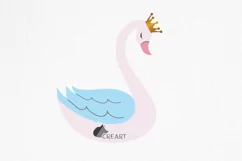 Royal Swan Princess and Prince couple silhouette clip art. Product Image 6