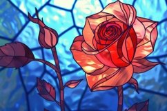 Rose in a Stained Glass Background Wallpaper Product Image 1