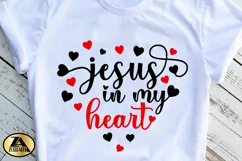 Valentines SVG Jesus in my Heart SVG Valentine Quote SVG Product Image 6