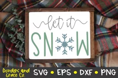 Let it Snow SVG - Winter SVG - SVG - PNG - EPS - DXF Product Image 1
