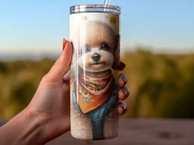 Toy Poodle Tumbler Sublimation Wrap, Autumn Dog Wrap Product Image 2