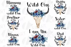 Wild One navy blue and blush floral shirt png, family shirt Product Image 1