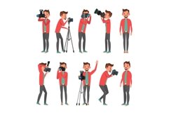 Photographer Vector. Photo Studio. Photographer Making Product Image 1