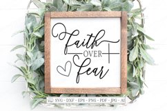 Faith Over Fear - Cross - Christian Cutting File SVG DXF Product Image 2