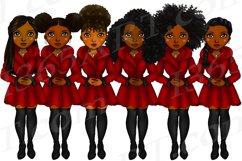 Pretty Red Coats Autumn Girls Natural Hair Planner Clipart Product Image 2