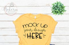 Mock up Bella Canvas 3001 Heather Yellow Gold Unisex Mockup Product Image 1