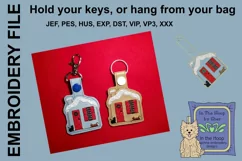 ITH Christmas House Key Fob - Embroidery Design Product Image 1