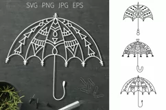 Umbrellas paper cut SVG, EPS, PNG, JPG Product Image 1