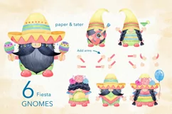 Watercolor Cinco de Mayo Fiesta Gnomes Clipart Mexican Party Product Image 2