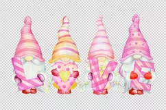 watercolor clip art ,valentine's day, Valentine gnome clipar Product Image 4