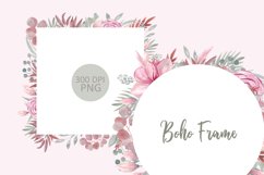 Watercolor Floral Boho Clipart | Floral Frame Clipart Product Image 3