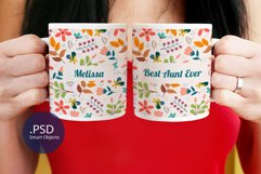 Woman holding two mugs mockup, Double mug mockup with woman Product Image 2