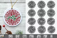 Christmas SVG File - 12 Christmas Mandala Ornament Rounds Product Image 1