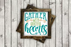 Gather with Grateful Hearts cut File - SVG DXF EPS AI PNG Product Image 2
