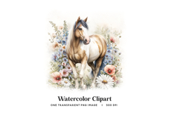 Horse Floral Meadow PNG Clipart Equine Palomino Art Product Image 1